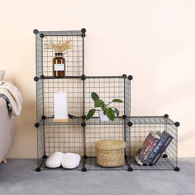 6-Cube Organizer Closet Bookcase Metal Storage Rack