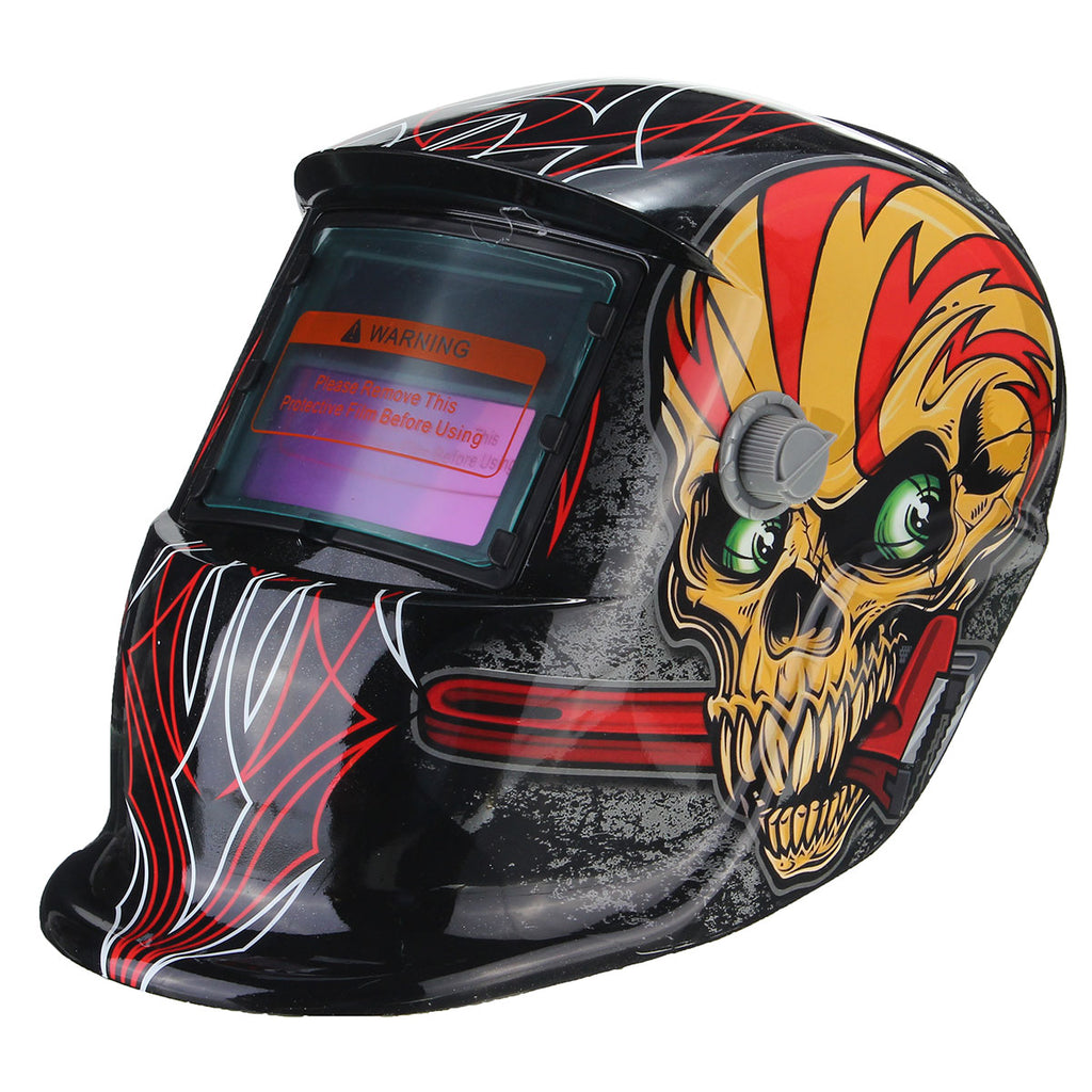 Red Skull Solar Auto Darkening Welding Helmet TIG MIG Weld Welder Lens Mask