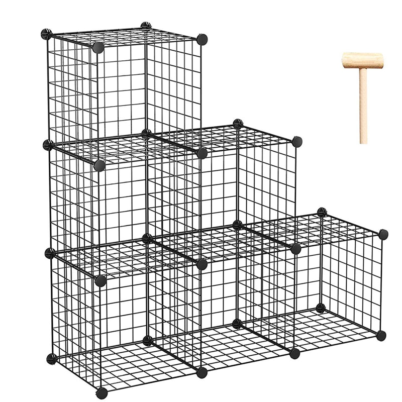 6-Cube Organizer Closet Bookcase Metal Storage Rack