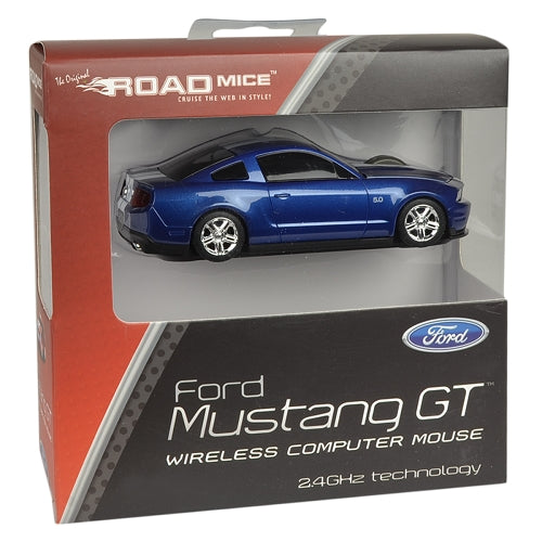 Road Mice Ford Mustang GT 2.4GHz Wireless Optical Scroll Mouse w/Nano USB Receiver (Blue/White)