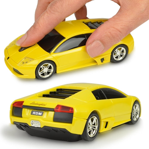 Road Mice Lamborghini Murcielago 2.4GHz Wireless USB Optical Scroll Mouse (Yellow)