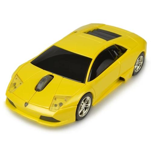 Road Mice Lamborghini Murcielago 2.4GHz Wireless USB Optical Scroll Mouse (Yellow)