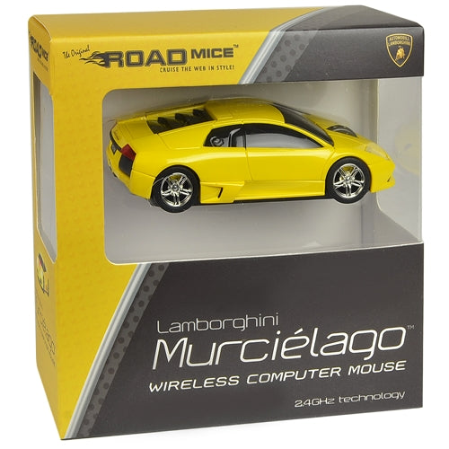 Road Mice Lamborghini Murcielago 2.4GHz Wireless USB Optical Scroll Mouse (Yellow)