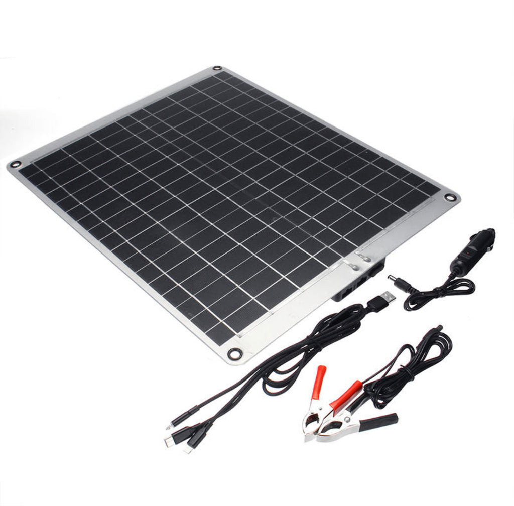 12V/5V 20W Monocrystalline Silicon Solar Panel With Alligator Clip