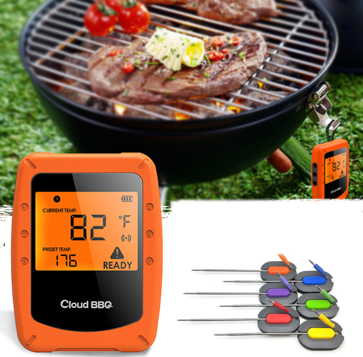 6 Probes Wireless Smart BBQ Thermometer