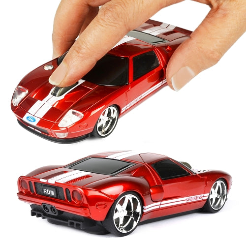 Road Mice Ford GT 2.4GHz Wireless USB Optical Scroll Mouse (Red/White Stripes)