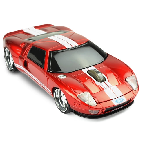 Road Mice Ford GT 2.4GHz Wireless USB Optical Scroll Mouse (Red/White Stripes)