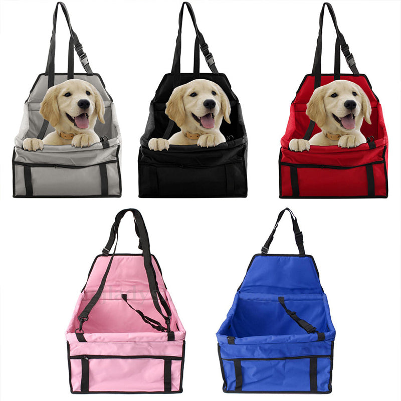 Portable Pet Dog Car Carrier Seat Bag Seat Belt Booster Waterproof Basket Safety Mesh Hanging Bag