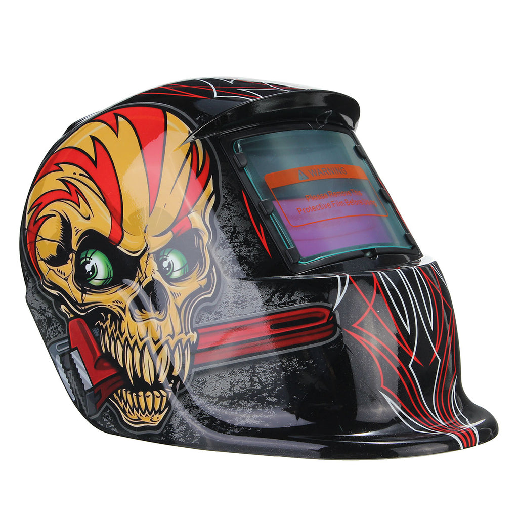 Red Skull Solar Auto Darkening Welding Helmet TIG MIG Weld Welder Lens Mask